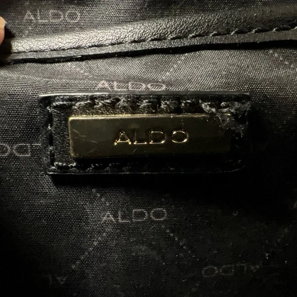 ALDO AnnieBrook Flap Satchel Cross Body Purse with Gold Chain Trim - Picture 7 of 13